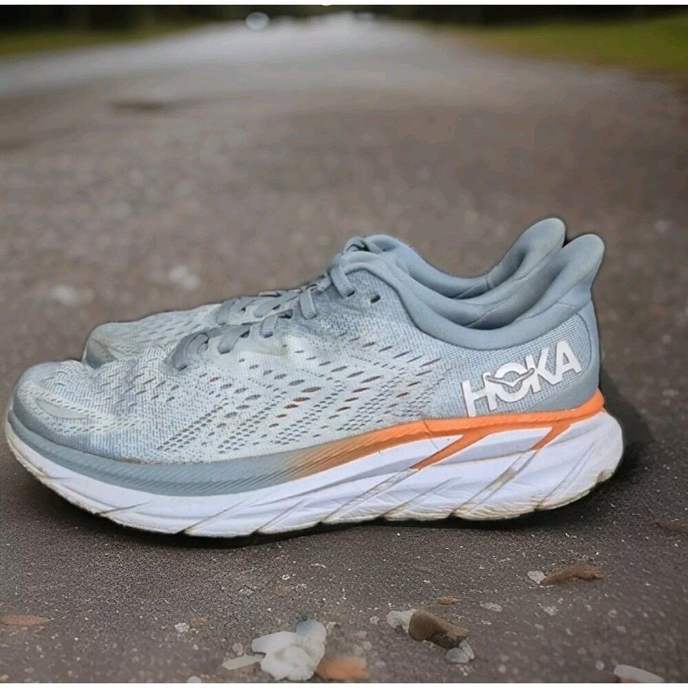 Hoka One One Clifton 8 Women's Size 9 Athletic Running Shoes Blue Fog Plein Air